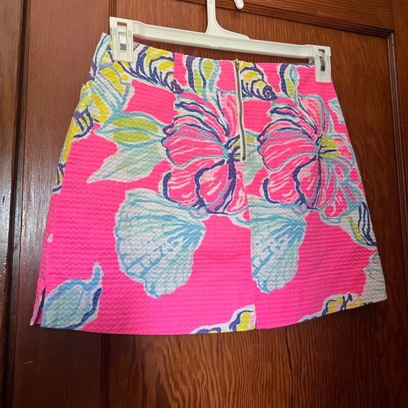 Lily Pulitzer Pink Floral Skirt Lined Womens 0 - Picture 3 of 7